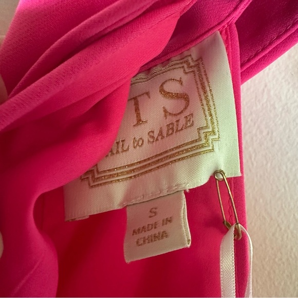 NWT Tuckernuck x Sail To Sable Cowl Neck Button Back Shift Dress Navy Hot Pink - Picture 7 of 13